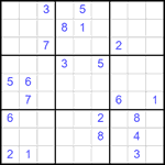 Судоку 9х9 #2495 трудный