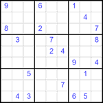 Судоку 9х9 #2496 трудный