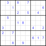 Судоку 9х9 #2498 трудный