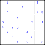 Судоку 9х9 #2508 трудный