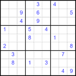 Судоку 9х9 #2509 трудный