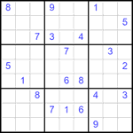 Судоку 9х9 #2521 трудный