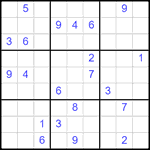 Судоку 9х9 #2551 трудный