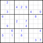 Судоку 9х9 #2552 трудный