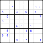 Судоку 9х9 #2555 трудный