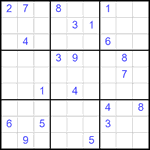 Судоку 9х9 #2559 трудный