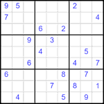 Судоку 9х9 #2485 очень трудный