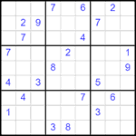 Судоку 9х9 #2491 очень трудный