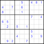 Судоку 9х9 #2498 очень трудный