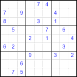 Судоку 9х9 #2503 очень трудный