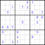 Судоку 9х9 #2508 очень трудный