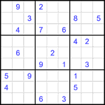 Судоку 9х9 #2583 трудный