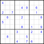 Судоку 9х9 #2587 трудный