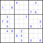 Судоку 9х9 #2594 трудный
