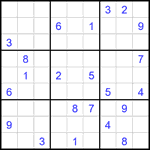 Судоку 9х9 #2596 трудный