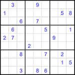 Судоку 9х9 #2599 трудный