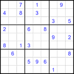 Судоку 9х9 #2607 трудный