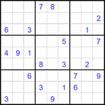 Судоку 9х9 #2609 трудный