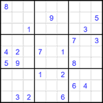 Судоку 9х9 #2618 трудный