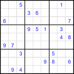 Судоку 9х9 #2621 трудный
