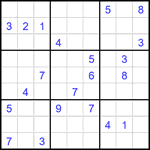 Судоку 9х9 #2624 трудный