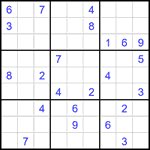 Судоку 9х9 #2594 очень трудный