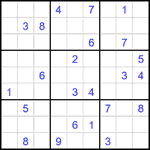 Судоку 9х9 #2596 очень трудный