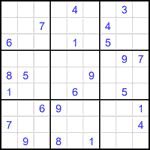 Судоку 9х9 #2604 очень трудный