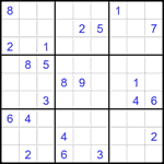 Судоку 9х9 #2607 очень трудный