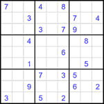 Судоку 9х9 #2632 трудный