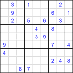 Судоку 9х9 #2638 трудный