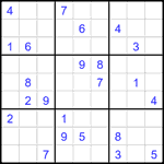 Судоку 9х9 #2644 трудный