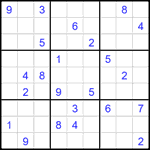 Судоку 9х9 #2645 трудный