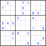 Судоку 9х9 #2647 трудный