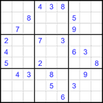 Судоку 9х9 #2669 трудный