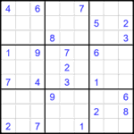 Судоку 9х9 #2673 трудный