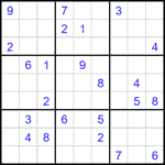 Судоку 9х9 #2682 трудный