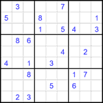 Судоку 9х9 #2687 трудный