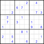 Судоку 9х9 #2688 трудный