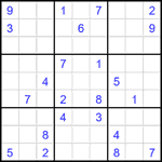 Судоку 9х9 #2689 трудный