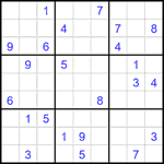 Судоку 9х9 #2691 трудный