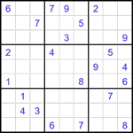 Судоку 9х9 #2695 трудный