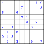 Судоку 9х9 #2697 трудный