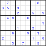 Судоку 9х9 #2726 трудный