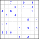 Судоку 9х9 #2727 трудный