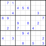 Судоку 9х9 #2645 очень трудный