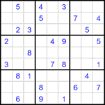 Судоку 9х9 #2667 очень трудный