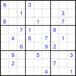 Судоку 9х9 #2670 очень трудный