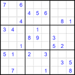 Судоку 9х9 #2672 очень трудный