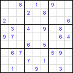 Судоку 9х9 #2678 очень трудный
